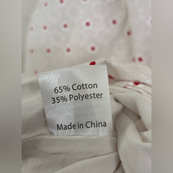 Princess Polly Nellie White Red Polka Dot Eyelet Mini Dress Slit - Picture 9 of 9